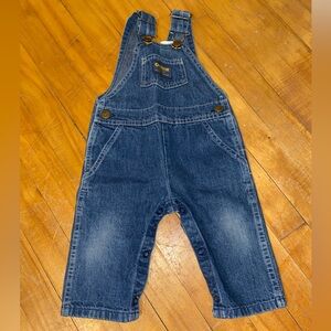 Vintage OshKosh B'Gosh 6/9 Months Jean Denim Overalls Vestbak USA Blue 90’s